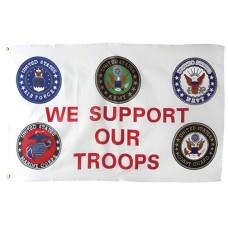 Support our troops 3'x5' Flag(Emblems)